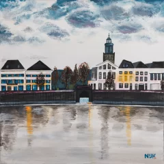 Contemplatief schilderij met zonsopkomst en stilte door Hildo Nijk