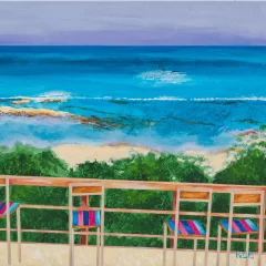 Meditatief schilderij met water en zand door Hildo Nijk